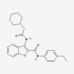 molecular formula C25H28N2O3 B2748024 3-(2-cyclohexylacetamido)-N-(4-ethylphenyl)benzofuran-2-carboxamide CAS No. 888454-62-4