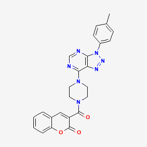 molecular formula C25H21N7O3 B2748028 3-(4-(3-(p-tolyl)-3H-[1,2,3]triazolo[4,5-d]pyrimidin-7-yl)piperazine-1-carbonyl)-2H-chromen-2-one CAS No. 923512-11-2