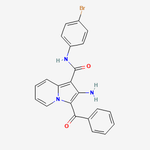 molecular formula C22H16BrN3O2 B2748029 2-amino-3-benzoyl-N-(4-bromophenyl)indolizine-1-carboxamide CAS No. 898453-44-6