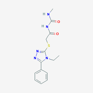 2-[(4-ethyl-5-phenyl-1,2,4-triazol-3-yl)sulfanyl]-N-(methylcarbamoyl)acetamide