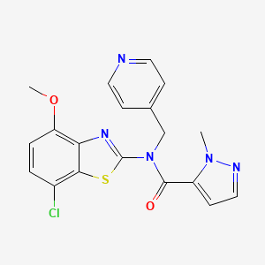 N-(7-chloro-4-methoxybenzo[d]thiazol-2-yl)-1-methyl-N-(pyridin-4-ylmethyl)-1H-pyrazole-5-carboxamide