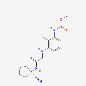 molecular formula C18H24N4O3 B2748032 ethyl N-[3-[[2-[(1-cyanocyclopentyl)amino]-2-oxoethyl]amino]-2-methylphenyl]carbamate CAS No. 1241629-09-3