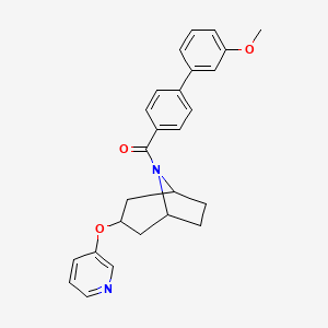 molecular formula C26H26N2O3 B2748034 (3'-methoxy-[1,1'-biphenyl]-4-yl)((1R,5S)-3-(pyridin-3-yloxy)-8-azabicyclo[3.2.1]octan-8-yl)methanone CAS No. 2319841-66-0