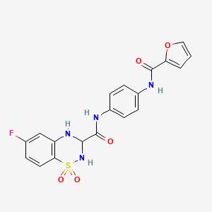 6-fluoro-N-(4-(furan-2-carboxamido)phenyl)-3,4-dihydro-2H-benzo[e][1,2,4]thiadiazine-3-carboxamide 1,1-dioxide