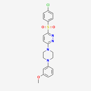 molecular formula C21H21ClN4O3S B2748037 3-((4-Chlorophenyl)sulfonyl)-6-(4-(3-methoxyphenyl)piperazin-1-yl)pyridazine CAS No. 1105223-95-7