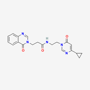 N-(2-(4-cyclopropyl-6-oxopyrimidin-1(6H)-yl)ethyl)-3-(4-oxoquinazolin-3(4H)-yl)propanamide