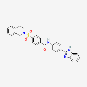 molecular formula C29H24N4O3S B2748053 N-(4-(1H-苯并[d]咪唑-2-基)苯基)-4-((3,4-二氢异喹啉-2(1H)-基)磺酰)苯甲酰胺 CAS No. 394229-65-3