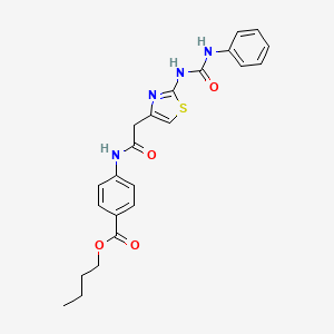molecular formula C23H24N4O4S B2748054 Butyl 4-(2-(2-(3-phenylureido)thiazol-4-yl)acetamido)benzoate CAS No. 946374-34-1