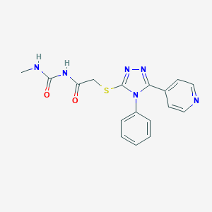 molecular formula C17H16N6O2S B274806 N-(methylcarbamoyl)-2-[(4-phenyl-5-pyridin-4-yl-1,2,4-triazol-3-yl)sulfanyl]acetamide 