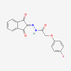 molecular formula C17H11FN2O4 B2748060 N-[(1,3-dioxoinden-2-ylidene)amino]-2-(4-fluorophenoxy)acetamide CAS No. 1023807-67-1