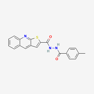 molecular formula C20H15N3O2S B2748066 N'-(4-methylbenzoyl)thieno[2,3-b]quinoline-2-carbohydrazide CAS No. 478079-40-2
