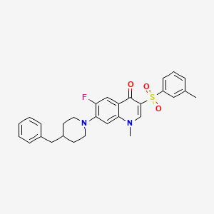 molecular formula C29H29FN2O3S B2748068 7-(4-benzylpiperidin-1-yl)-6-fluoro-1-methyl-3-(m-tolylsulfonyl)quinolin-4(1H)-one CAS No. 892783-91-4