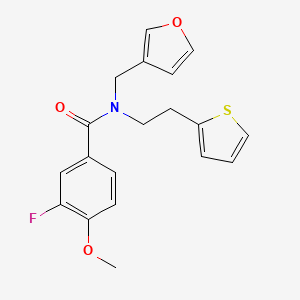 3-fluoro-N-(furan-3-ylmethyl)-4-methoxy-N-(2-(thiophen-2-yl)ethyl)benzamide