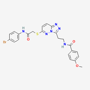 molecular formula C23H21BrN6O3S B2748073 N-(2-(6-((2-((4-溴苯基)氨基)-2-氧代乙基)硫代)-[1,2,4]三唑[4,3-b]吡啶-3-基)乙基)-4-甲氧基苯甲酰胺 CAS No. 872995-65-8