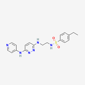 molecular formula C19H22N6O2S B2748077 4-ethyl-N-(2-((6-(pyridin-4-ylamino)pyridazin-3-yl)amino)ethyl)benzenesulfonamide CAS No. 1021039-14-4