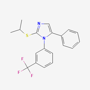 molecular formula C19H17F3N2S B2748078 2-(isopropylthio)-5-phenyl-1-(3-(trifluoromethyl)phenyl)-1H-imidazole CAS No. 1226442-06-3