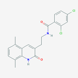 molecular formula C20H18Cl2N2O2 B2748080 2,4-dichloro-N-(2-(5,8-dimethyl-2-oxo-1,2-dihydroquinolin-3-yl)ethyl)benzamide CAS No. 851406-69-4