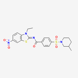 (Z)-N-(3-ethyl-6-nitrobenzo[d]thiazol-2(3H)-ylidene)-4-((3-methylpiperidin-1-yl)sulfonyl)benzamide