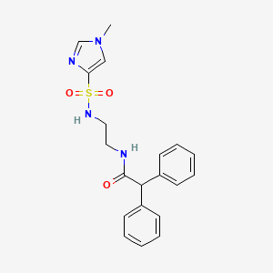 molecular formula C20H22N4O3S B2748087 N-(2-(1-甲基-1H-咪唑-4-磺酰胺基)乙基)-2,2-二苯基乙酰胺 CAS No. 1795435-31-2