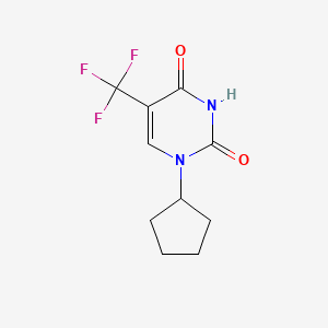 molecular formula C10H11F3N2O2 B2748090 1-Cyclopentyl-5-(trifluoromethyl)pyrimidine-2,4(1H,3H)-dione CAS No. 2138145-69-2