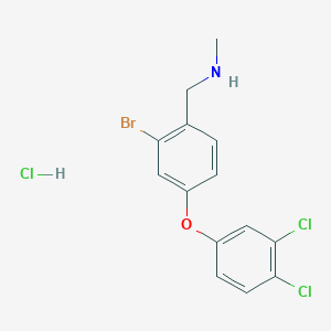 molecular formula C14H13BrCl3NO B2748097 {[2-Bromo-4-(3,4-dichlorophenoxy)phenyl]methyl}(methyl)amine hydrochloride CAS No. 2089255-45-6