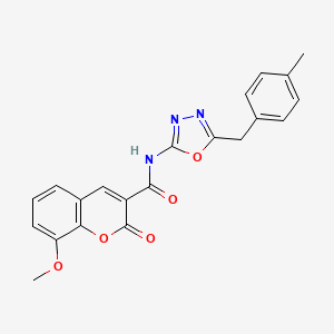 molecular formula C21H17N3O5 B2748099 8-methoxy-N-(5-(4-methylbenzyl)-1,3,4-oxadiazol-2-yl)-2-oxo-2H-chromene-3-carboxamide CAS No. 1171941-51-7