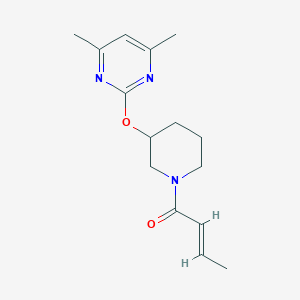 molecular formula C15H21N3O2 B2748105 (E)-1-(3-((4,6-dimethylpyrimidin-2-yl)oxy)piperidin-1-yl)but-2-en-1-one CAS No. 2097939-86-9