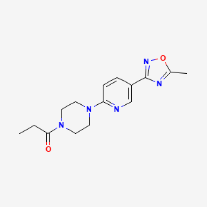 molecular formula C15H19N5O2 B2748106 1-(4-(5-(5-Methyl-1,2,4-oxadiazol-3-yl)pyridin-2-yl)piperazin-1-yl)propan-1-one CAS No. 1235274-79-9