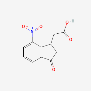 molecular formula C11H9NO5 B2748117 2-(7-nitro-3-oxo-2,3-dihydro-1H-inden-1-yl)acetic acid CAS No. 412335-65-0