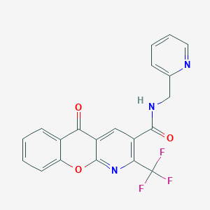 B2748120 5-oxo-N-(2-pyridinylmethyl)-2-(trifluoromethyl)-5H-chromeno[2,3-b]pyridine-3-carboxamide CAS No. 241126-98-7