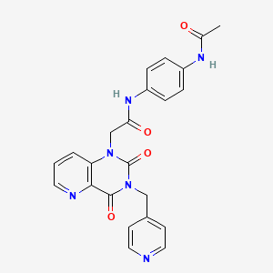 molecular formula C23H20N6O4 B2748123 N-(4-乙酰氨基苯基)-2-(2,4-二氧代-3-(吡啶-4-基甲基)-3,4-二氢吡啶并[3,2-d]嘧啶-1(2H)-基)乙酰胺 CAS No. 941990-50-7