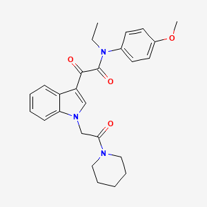 molecular formula C26H29N3O4 B2748127 N-ethyl-N-(4-methoxyphenyl)-2-oxo-2-[1-(2-oxo-2-piperidin-1-ylethyl)indol-3-yl]acetamide CAS No. 872862-47-0
