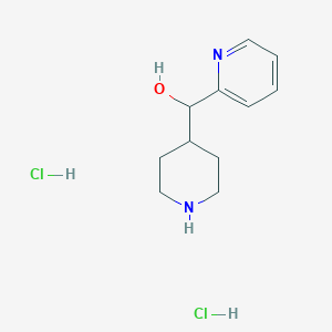 molecular formula C11H18Cl2N2O B2748130 4-Piperidinyl(2-pyridinyl)methanol dihydrochloride CAS No. 1609400-29-4