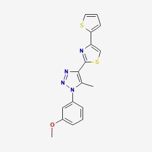 molecular formula C17H14N4OS2 B2748133 1-(3-methoxyphenyl)-5-methyl-4-[4-(2-thienyl)-1,3-thiazol-2-yl]-1H-1,2,3-triazole CAS No. 1326871-42-4