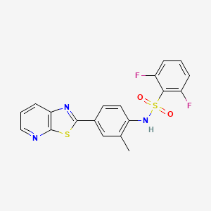 molecular formula C19H13F2N3O2S2 B2748138 2,6-difluoro-N-(2-methyl-4-(thiazolo[5,4-b]pyridin-2-yl)phenyl)benzenesulfonamide CAS No. 2320268-24-2