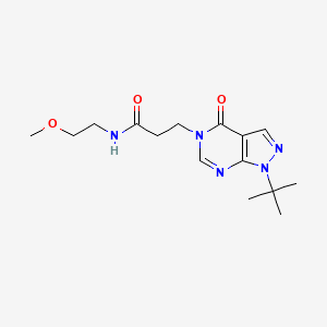 3-(1-(tert-butyl)-4-oxo-1H-pyrazolo[3,4-d]pyrimidin-5(4H)-yl)-N-(2-methoxyethyl)propanamide