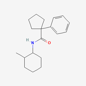 molecular formula C19H27NO B2748153 N-(2-甲基环己基)(苯基环戊基)甲酰胺 CAS No. 1024085-43-5
