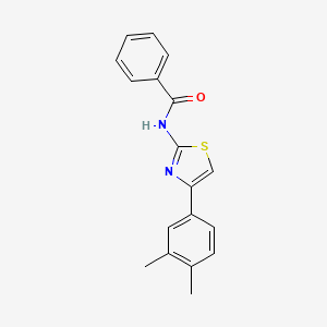 molecular formula C18H16N2OS B2748154 N-[4-(3,4-二甲基苯基)-1,3-噻唑-2-基]苯甲酰胺 CAS No. 313505-10-1