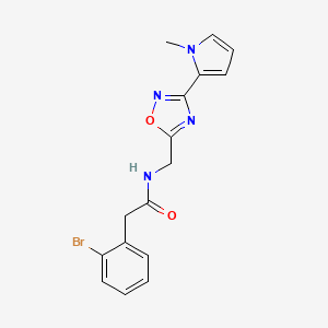 molecular formula C16H15BrN4O2 B2748179 2-(2-bromophenyl)-N-((3-(1-methyl-1H-pyrrol-2-yl)-1,2,4-oxadiazol-5-yl)methyl)acetamide CAS No. 2034549-61-4
