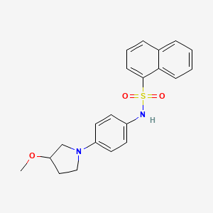 molecular formula C21H22N2O3S B2748181 N-[4-(3-Methoxypyrrolidin-1-YL)phenyl]naphthalene-1-sulfonamide CAS No. 1797641-48-5
