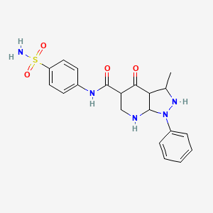molecular formula C20H17N5O4S B2748205 3-methyl-4-oxo-1-phenyl-N-(4-sulfamoylphenyl)-1H,4H,7H-pyrazolo[3,4-b]pyridine-5-carboxamide CAS No. 941995-71-7