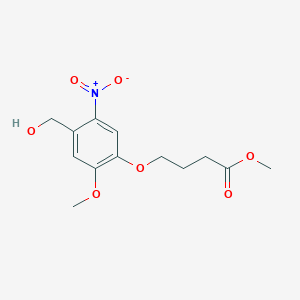 molecular formula C13H17NO7 B2748211 4-(4-Hydroxymethyl-2-methoxy-5-nitrophenoxy)butyric acid methyl ester CAS No. 176375-43-2
