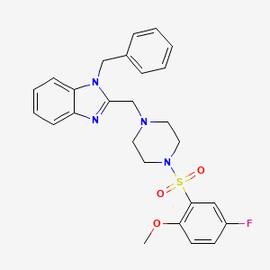 molecular formula C26H27FN4O3S B2748213 1-benzyl-2-((4-((5-fluoro-2-methoxyphenyl)sulfonyl)piperazin-1-yl)methyl)-1H-benzo[d]imidazole CAS No. 1170300-67-0