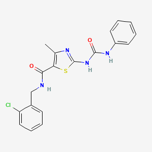 molecular formula C19H17ClN4O2S B2748217 N-(2-chlorobenzyl)-4-methyl-2-(3-phenylureido)thiazole-5-carboxamide CAS No. 941886-13-1