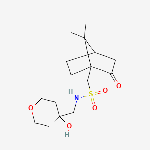 molecular formula C16H27NO5S B2748219 1-(7,7-dimethyl-2-oxobicyclo[2.2.1]heptan-1-yl)-N-((4-hydroxytetrahydro-2H-pyran-4-yl)methyl)methanesulfonamide CAS No. 1798512-17-0