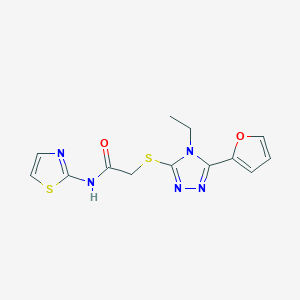 2-{[4-ethyl-5-(furan-2-yl)-4H-1,2,4-triazol-3-yl]sulfanyl}-N-(1,3-thiazol-2-yl)acetamide