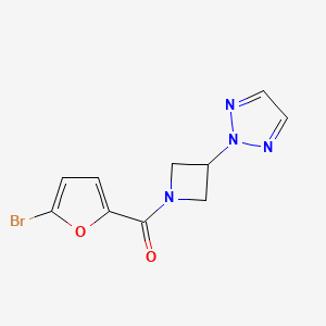 molecular formula C10H9BrN4O2 B2748226 (3-(2H-1,2,3-triazol-2-yl)azetidin-1-yl)(5-bromofuran-2-yl)methanone CAS No. 2176201-18-4