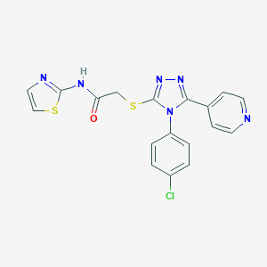 2-[[4-(4-chlorophenyl)-5-pyridin-4-yl-1,2,4-triazol-3-yl]sulfanyl]-N-(1,3-thiazol-2-yl)acetamide