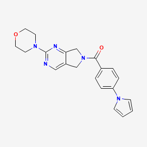 molecular formula C21H21N5O2 B2748246 (4-(1H-pyrrol-1-yl)phenyl)(2-morpholino-5H-pyrrolo[3,4-d]pyrimidin-6(7H)-yl)methanone CAS No. 2034370-71-1
