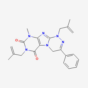 molecular formula C22H24N6O2 B2748247 9-甲基-1,7-双(2-甲基丙烯基)-3-苯基-7,9-二氢-[1,2,4]三唑并[3,4-f]嘧啶-6,8(1H,4H)-二酮 CAS No. 898443-45-3